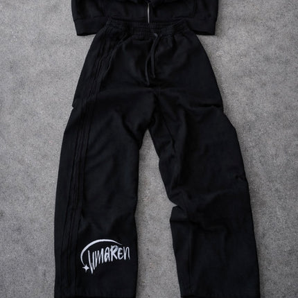 Contrast Tape Straight-Leg Sweatpants