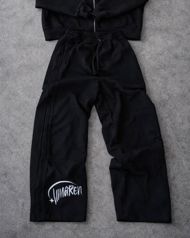 Contrast Tape Straight-Leg Sweatpants