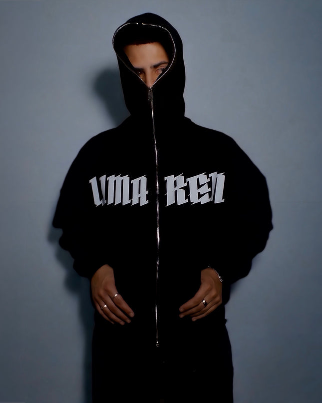 Fleeced Full-Zip Boxy Hoodie