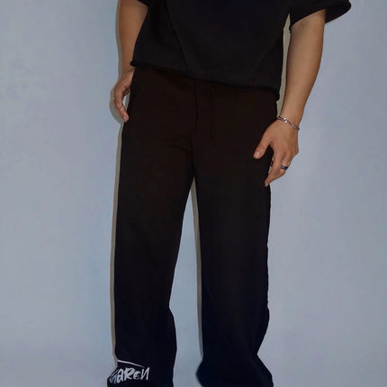 Contrast Tape Straight-Leg Sweatpants