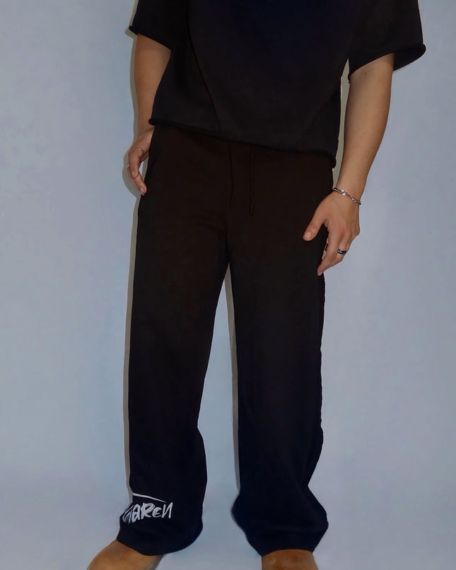 Contrast Tape Straight-Leg Sweatpants