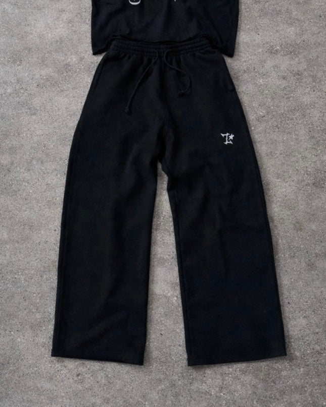 Fleece Baggy Straight-Leg Sweatpants