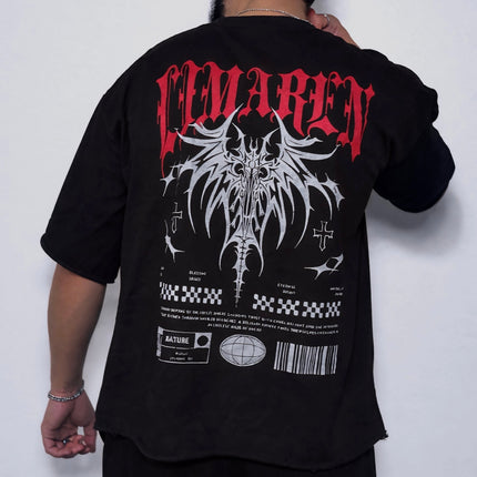 Boxy LIMAREN Raw-Edge T-Shirt