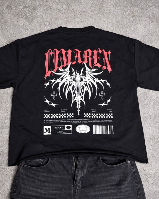 Boxy LIMAREN Raw-Edge T-Shirt