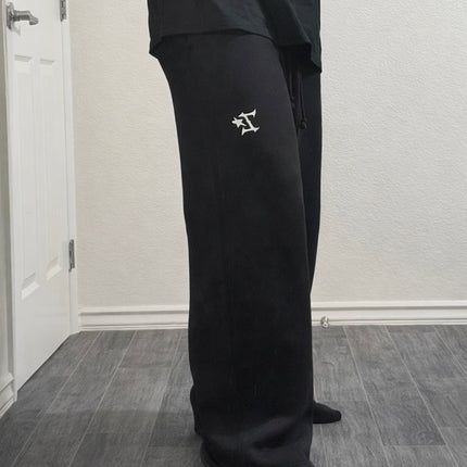 Fleece Baggy Straight-Leg Sweatpants