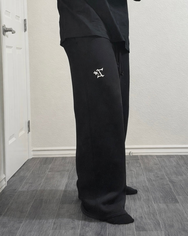 Fleece Baggy Straight-Leg Sweatpants